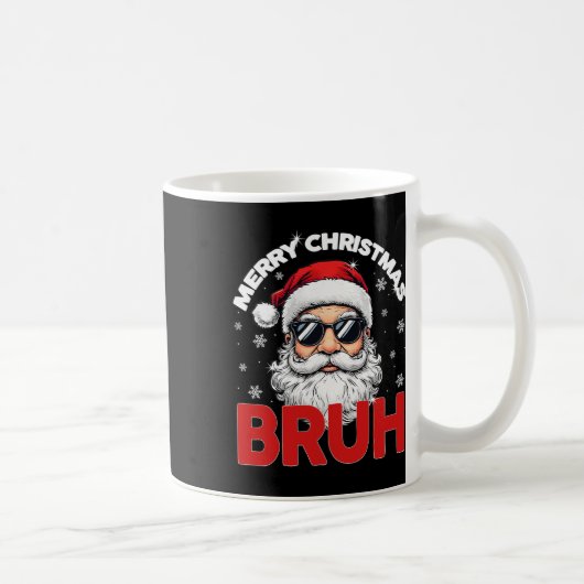 Merry Christmas Bruh Funny Santa Claus Retro Manne Koffiemok (Rechts)