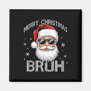 Merry Christmas Bruh Funny Santa Claus Retro Manne Magneet