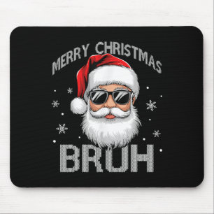 Merry Christmas Bruh Funny Santa Claus Retro Manne Muismat