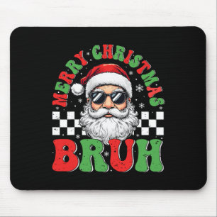Merry Christmas Bruh Funny Santa Claus Retro Manne Muismat