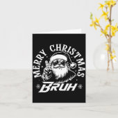 Merry Christmas Bruh Funny Santa Claus Retro Men W Kaart (Gele Bloem)
