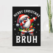 Merry Christmas Bruh Funny Santa Claus Retro Men W Kaart (Voorkant)