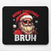 Merry Christmas Bruh Funny Santa Claus Retro Men W Muismat (Voorkant)