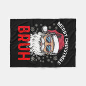 Merry Christmas Bruh Funny Santa Claus Xmas Mannen Fleece Deken (Voorkant (Horizontaal))