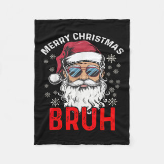 Merry Christmas Bruh Funny Santa Claus Xmas Mannen Fleece Deken