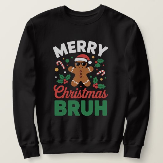 "Merry Christmas BRUH" Gingerbread Trui (Design voorkant)