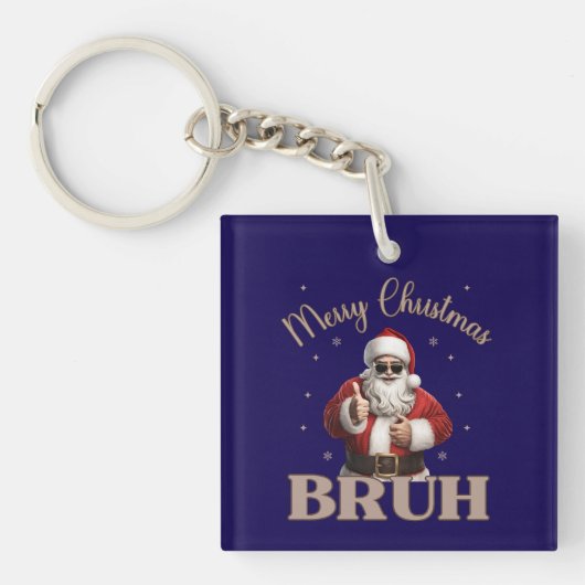 Merry Christmas BRUH Grappig ontwerp Sleutelhanger (voorkant)