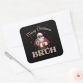 Merry Christmas BRUH Grappig ontwerp Vierkante Sticker (Envelop)
