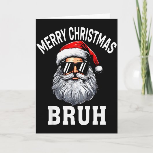 Merry Christmas Bruh Meme Funny Saying For Brother Kaart (Voorkant)