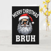 Merry Christmas Bruh Meme Funny Saying For Brother Kaart (Gele Bloem)