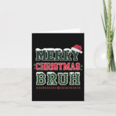 Merry Christmas Bruh Meme Grappig Gezegde voor Bro Kaart (Voorkant)