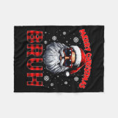 Merry Christmas Bruh Red Plaid Funny Santa Claus M Fleece Deken (Voorkant (Horizontaal))