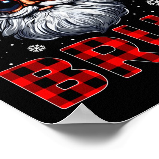 Merry Christmas Bruh Red Plaid Funny Santa Claus M Poster (Hoek)