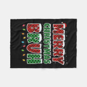 Merry Christmas Bruh Rood Groen Plaid Xmas Lights Fleece Deken (Voorkant (Horizontaal))