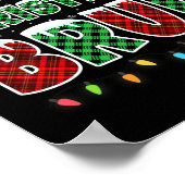 Merry Christmas Bruh Rood Groen Plaid Xmas Lights  Poster (Hoek)