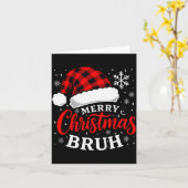 Merry Christmas Bruh Santa Claus Hat Xmas Mens Boy Kaart (Gele Bloem)
