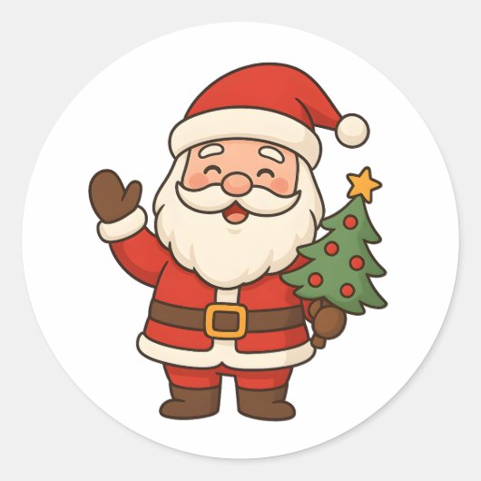 Merry Christmas Bruh Santa  Ronde Sticker (Voorkant)