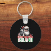 Merry Christmas Bruh Thumbs Up Chill Santa Claus F Sleutelhanger (Voorkant)