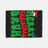 Merry Christmas Bruh Xmas Lights Santa Hat Mens Bo Fleece Deken (Voorkant (Horizontaal))