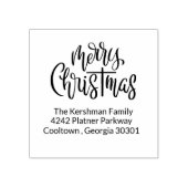 Merry Christmas Brush Kalligrafie Retouradres Rubberstempel (Afrduk)