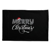 Merry Christmas Buffalo Black and White Plaid for Kussensloop (Achterkant)
