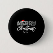 Merry Christmas Buffalo Black And White  Ronde Button 5,7 Cm (Voorkant)