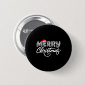 Merry Christmas Buffalo Black And White Ronde Button 5,7 Cm (Voorkant /achterkant)