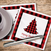 Merry Christmas Buffalo Check Pattern Custom Servet