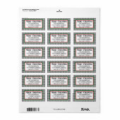 Merry Christmas Buffalo Check Return Address Label (Full Sheet)