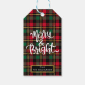 Merry Christmas Buffalo Plaid Gift Label Cadeaulabel (Voorkant)