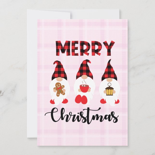 Merry Christmas- Buffalo Plaid Gnomes (Voorkant)
