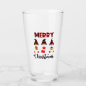Merry Christmas- Buffalo Plaid Gnomes Glas (Voorkant)