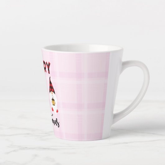 Merry Christmas- Buffalo Plaid Gnomes Latte Mok (Rechts)