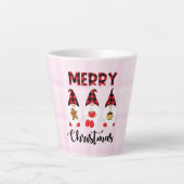 Merry Christmas- Buffalo Plaid Gnomes Latte Mok (Voorkant)
