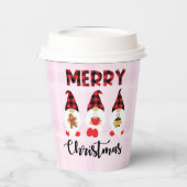 Merry Christmas- Buffalo Plaid Gnomes Papieren Bekers (Links)
