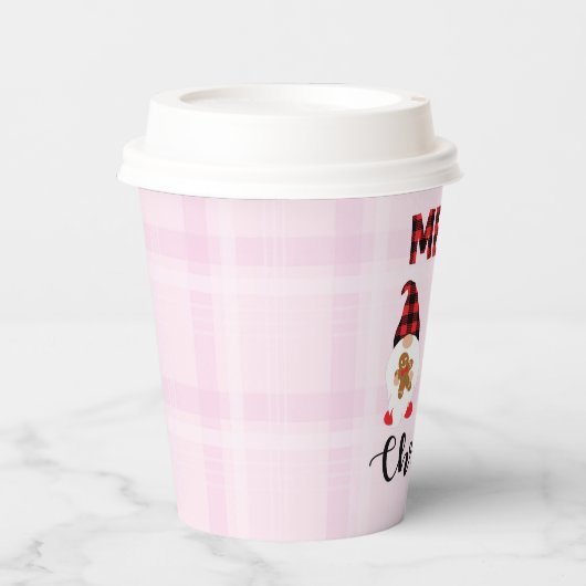 Merry Christmas- Buffalo Plaid Gnomes Papieren Bekers (Voorkant)