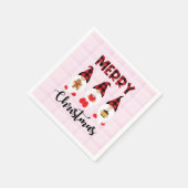 Merry Christmas- Buffalo Plaid Gnomes Servet (Hoek)