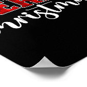 Merry Christmas Buffalo Plaid Red Santa Hat Xmas P Poster (Hoek)