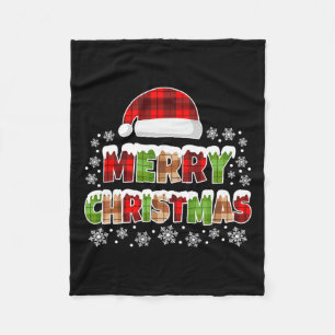 Merry Christmas Buffalo Plaid Xmas Mannen Vrouwen Fleece Deken
