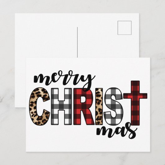 Merry CHRISTmas Buffalo Plays Feestdagenkaart (Voorkant / Achterkant)