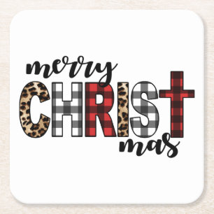 Merry CHRISTmas Buffalo Plays Kartonnen Onderzetters