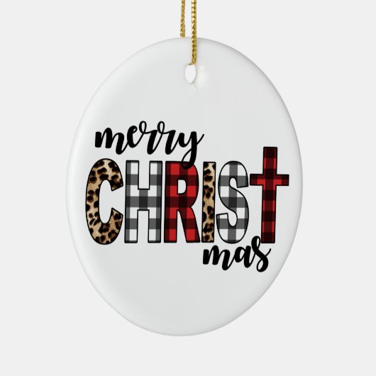 Merry CHRISTmas Buffalo Plays Keramisch Ornament (Rechts)