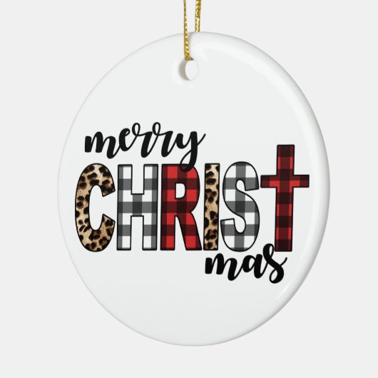 Merry CHRISTmas Buffalo Plays Keramisch Ornament (Links)