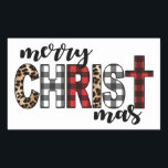 Merry CHRISTmas Buffalo Plays Rechthoekige Sticker<br><div class="desc">De fabelachtige tekst van het gebufferde gebuffellazen luidt "Merry CHRISTmas".</div>