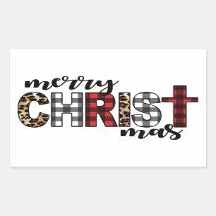Merry CHRISTmas Buffalo Plays Rechthoekige Sticker
