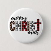 Merry CHRISTmas Buffalo Plays Ronde Button 5,7 Cm (Voorkant)