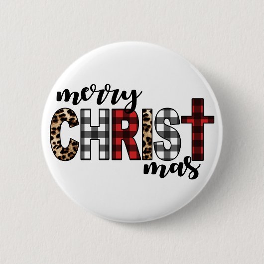 Merry CHRISTmas Buffalo Plays Ronde Button 5,7 Cm (Voorkant)
