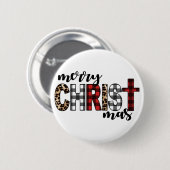 Merry CHRISTmas Buffalo Plays Ronde Button 5,7 Cm (Voorkant /achterkant)