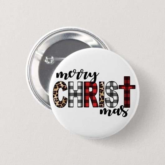 Merry CHRISTmas Buffalo Plays Ronde Button 5,7 Cm (Voorkant /achterkant)