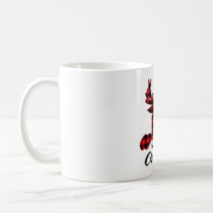 Merry Christmas Buffalo Red Plaid Reindeer Matchin Koffiemok